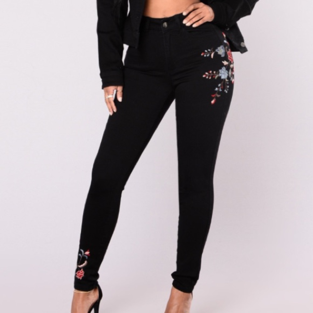 Fashion Nova Embroidered Jeans